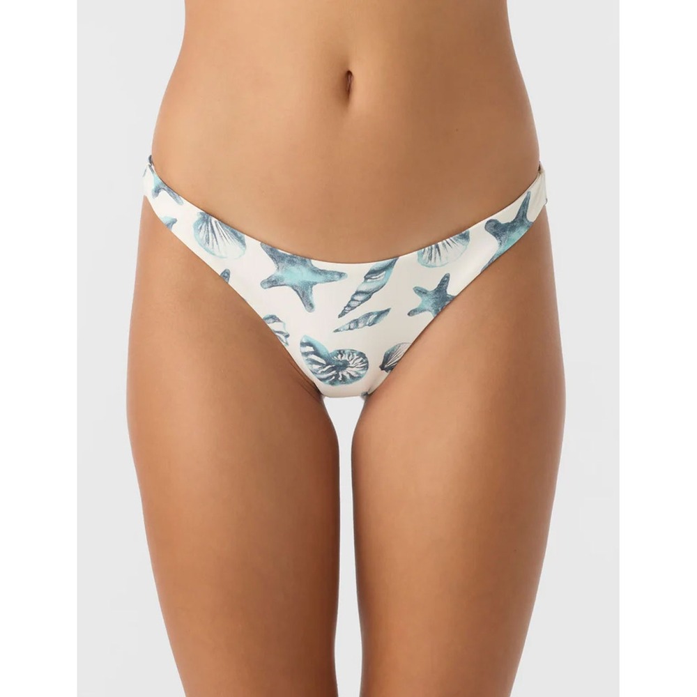 NWT O'Neill Rockley Bikini Bottom Women L Cream Teal Starfish SP5474015